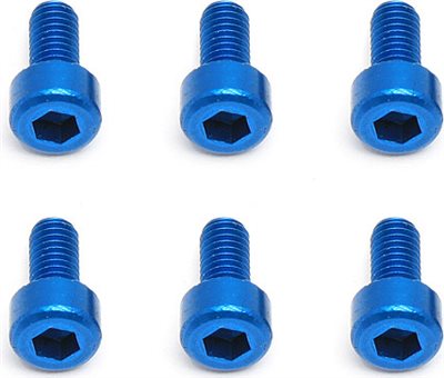 Associated FT Blue Aluminum Metric Screw, M3 x 6mm Socket Head (6)
