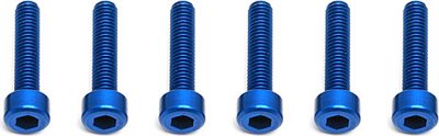 Associated FT Blue Aluminum Metric Screw, M3 x 14mm Socket Head (6)