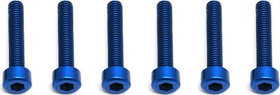 Associated FT Blue Aluminum Metric Screw, M3 x 16mm Socket Head (6)