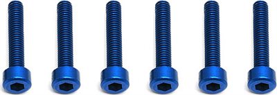 Associated FT Blue Aluminum Metric Screw, M3 x 16mm Socket Head (6)
