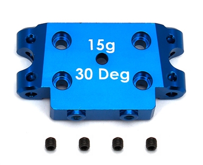 Associated RC10B5/B5M/T5M Alloy Bulkhead, 30 deg. 15 grams, blue