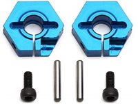 Associated RC10B5/RC10B5M Team Front Clamping Hexes, Blue Aluminum