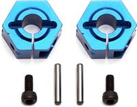 Associated B5/B5M Team Rear Clamping Hexes, blue aluminum (2)