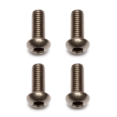 Associated 3 x 8mm Button Head Cap Screws, titanium (4)