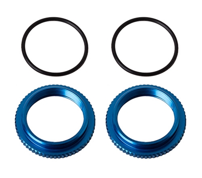 Associated 13mm Shock Collars, blue aluminum