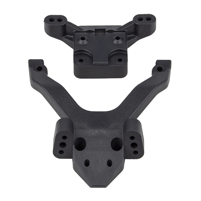 Associated RC10B6.4 FT Top Plate and Ballstud Mount, carbon