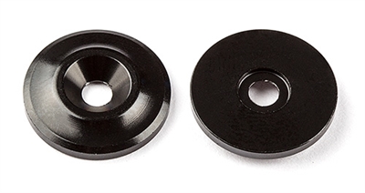 Associated Factory Team Wing Buttons, black aluminum (2)
