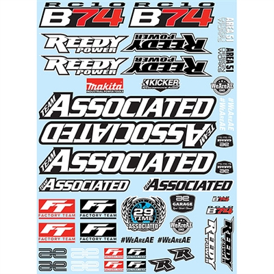 Associated RC10B74 Decal Sheet