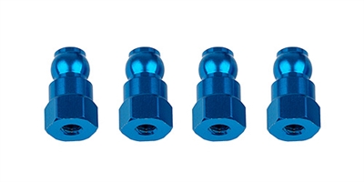 Associated RC10B74 10mm Shock Bushings, blue aluminum (4)