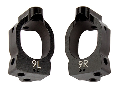 Associated RC10B74 Caster Blocks - 9 degrees, black aluminum (2)