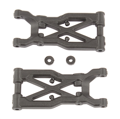 Associated RC10B74 FT Rear Suspension Arms, carbon