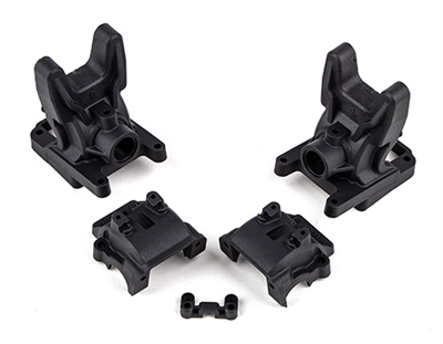 Associated RC10B74.2 FT Front Gearboxes, 0 and 2 Diff Heights, carbon