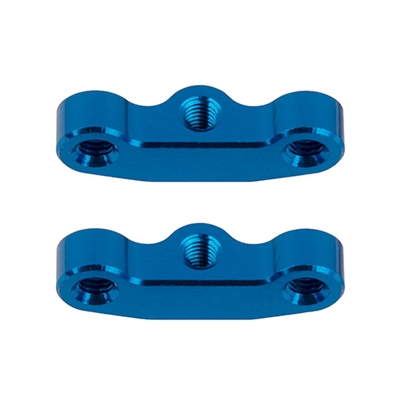 Associated RC10B7 Rear Hub Link Mounts, +1mm, blue aluminum