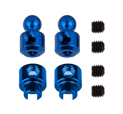 Associated RC10B7 Anti-Roll Bar Hardware Set, blue aluminum