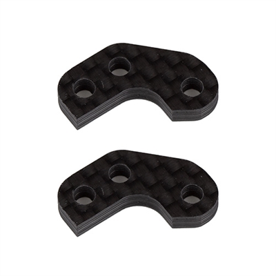 Associated RC10B7 FT Caster Block Link Mount Set, -2mm, carbon fiber
