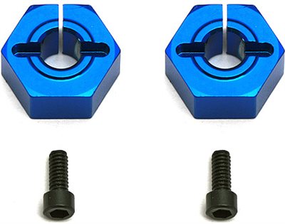 Associated 12mm Aluminum Clamping Wheel Hexes, Front, SC10 (2)