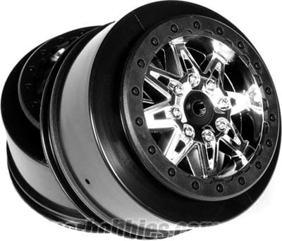 Axial Exo Terra Raceline Renegade Rims-41mm, Chrome/Black (2)