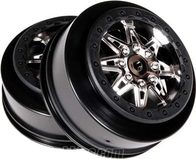 Axial Exo Terra Raceline Renegade Rims-34mm, Chrome/Black (2)