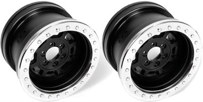 Axial Trail Ready HD 2.2" Beadlock" Idf Rims, Chrome/Black (2)