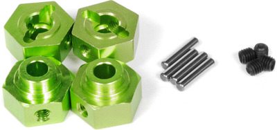 Axial AX10 Scorpion 12mm Machined Aluminum Green Hex Hubs (4)