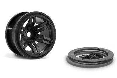 Axial 2.2" Rockster Beadlock Rims, Black (2)