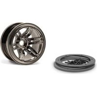 Axial 2.2" Rockster Beadlock Rims, Black Chrome (2)