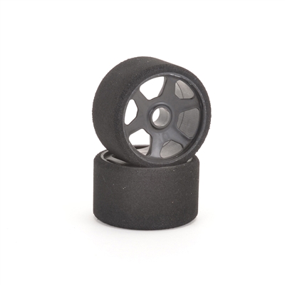 Contact 1/12 Mounted Foam Tires, Front 32sh, Black Rims (2)