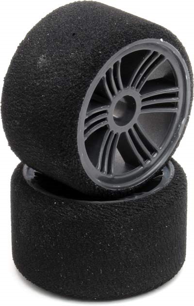 Contact 1/12 Mounted Foam Tires, Front Pink 30sh, Gunmetal Rims (2)