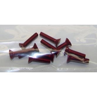 CRC 4-40 x 1/2" Flat Head Countersunk Red Aluminum Screws (10)