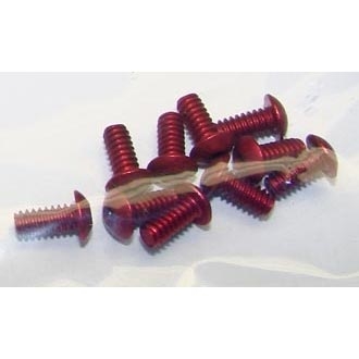 CRC 4-40 x 1/4" Button Head Red Aluminum Screws (10)