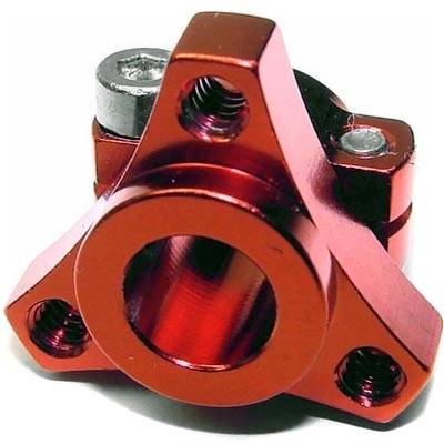 CRC 1/12th Double Clamp Left Hub, red aluminum