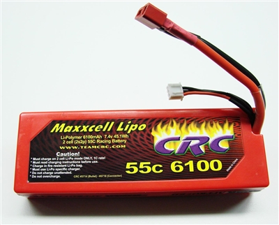 CRC 6100mAh 7.4v 55c Lipo Battery Pack With WSD Connector