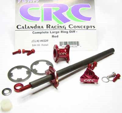 CRC 1/12th Rear Axle Set, red