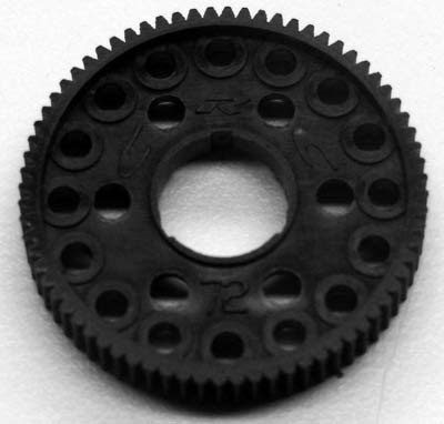 CRC Molded Spur Gear, 64 Pitch 72t For 1/10 And 1/12 Pan Cars