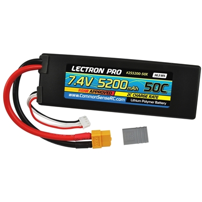 Common Sense RC 5200mAh 2S 50C Lipo Battery Pack with XT60/TRX connector