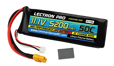 Common Sense RC 5200mAh 11.1v 3s Lipo Battery Pack with XT60/TRX connector