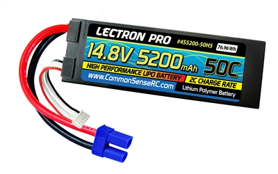Common Sense RC 5200mAh 14.8v 4S Hard Case Lipo Battery with EC5 connector