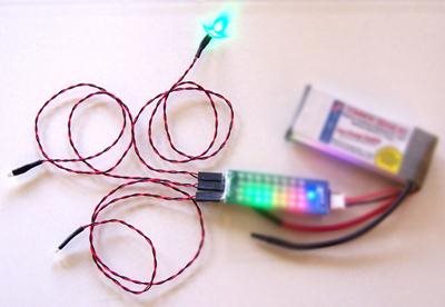 Common Sense RC Lipo Fuel Gauge Voltage Monitor External Led Light Set