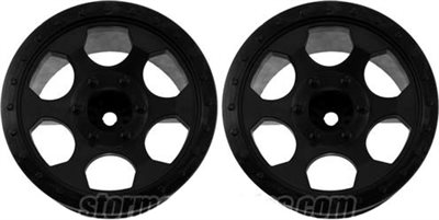 DE Racing T4.1 Trinidad Stadium Truck Rims, Black (2)