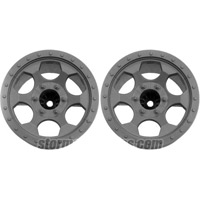 DE Racing T4.1 Trinidad Stadium Truck Rims, Silver (2)