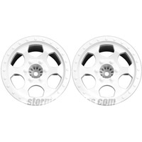 DE Racing T4.1 Trinidad Stadium Truck Rims, White (2)