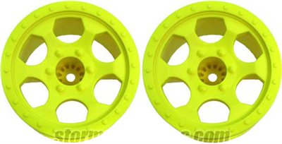 DE Racing T4.1 Trinidad Stadium Truck Rims, Yellow (2)