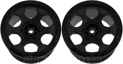 DE Racing 22T Trinidad Stadium Truck Rims, Black (2)