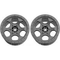 DE Racing 22T Trinidad Stadium Truck Rims, Silver (2)