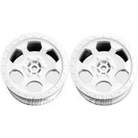 DE Racing 22T Trinidad Stadium Truck Rims, White (2)