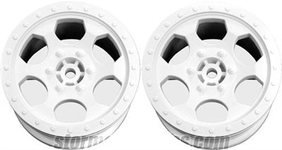 DE Racing 22T Trinidad Stadium Truck Rims, White (2)