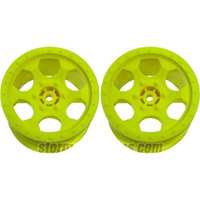 DE Racing 22T Trinidad Stadium Truck Rims, Yellow (2)