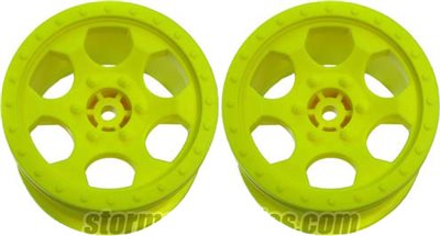 DE Racing 22T Trinidad Stadium Truck Rims, Yellow (2)