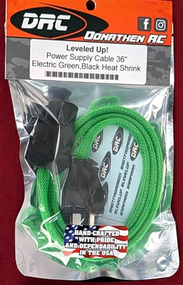 Donathen RC Leveled Up 36" Power Supply Cable, green, black