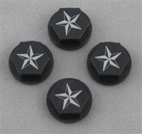 Dark Soul Racing Baja 5B/5T Star Pattern Closed Axle Nuts, Black (4)